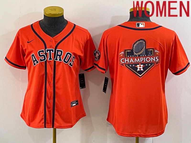 Women Houston Astros Blank Orange Game Nike 2022 MLB Jersey->women mlb jersey->Women Jersey